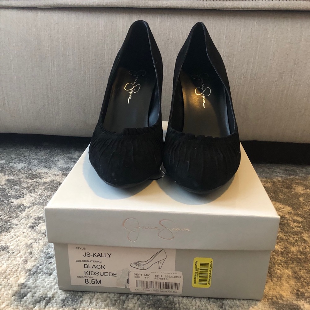 Jessica Simpson Black Velvet Heels